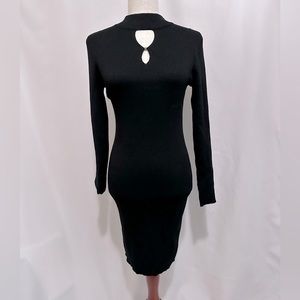 Allison Brittney Cutout Bodycon Ribbed Knit Dress w/Cutouts. Size: M